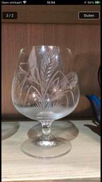 2 kristallen gegraveerde cognac glazen. Vintage., Ophalen of Verzenden, Zo goed als nieuw, Overige typen