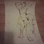 Naakt tekening in inkt, Ophalen of Verzenden