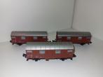 3 gesloten goederenwagens, Gebruikt, Gelijkstroom, Trix, Wagon
