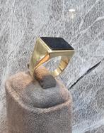14k Gouden zegelring met onyx steen 9.6 gram, Heer, Ophalen of Verzenden, Zo goed als nieuw, Nvt