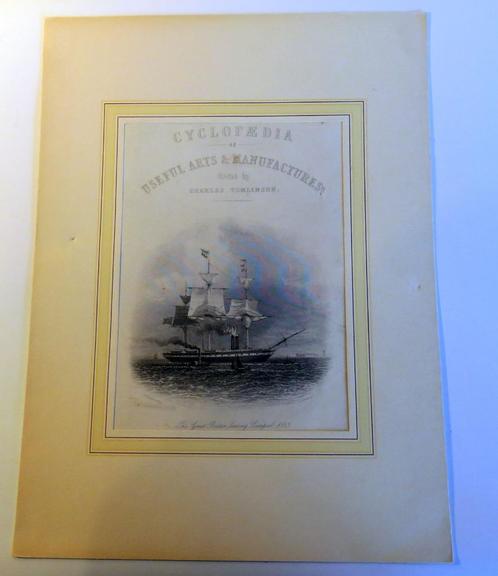 1853 Engraving SS Great Britain Liverpool Isambard Brunel, Verzamelen, Scheepvaart, Gebruikt, Kaart, Foto of Prent, Motorboot