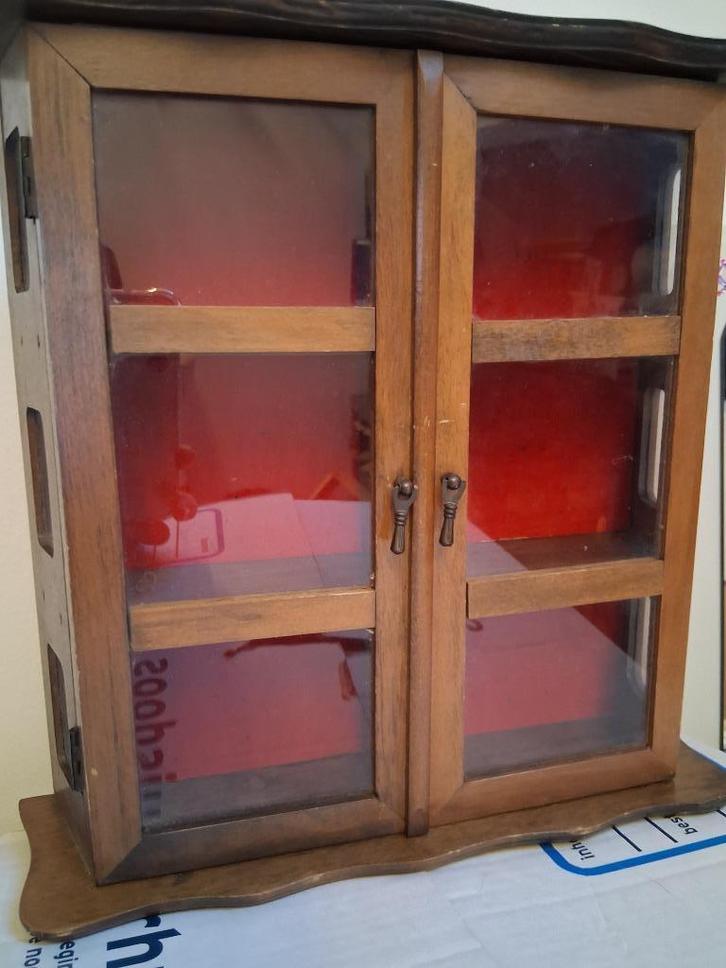 Brocante vitrine kastje, Huis en Inrichting, Kasten | Vitrinekasten, Minder dan 100 cm, 50 tot 100 cm, 25 tot 50 cm, Met deur(en)