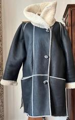 Vintage lammy coat black leather 42, Kleding | Dames, Ophalen of Verzenden, Zo goed als nieuw, Maat 42/44 (L), Zwart