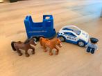 LEGO DUPLO politie trailer met 2 paarden, Kinderen en Baby's, Speelgoed | Playmobil, Ophalen of Verzenden, Zo goed als nieuw
