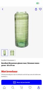 Excellent houseware vaas groen, Ophalen, Minder dan 50 cm, Groen, Glas