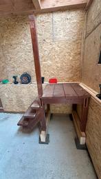 Hard houten trap met plateau. 280cm werkhoogte, Doe-het-zelf en Verbouw, Ladders en Trappen, Ophalen of Verzenden, Zo goed als nieuw