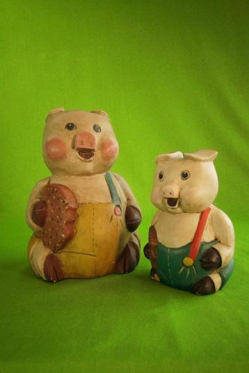 Happy farm varkentjes | Dieren / Boerderij | Roze | Vintage beschikbaar voor biedingen