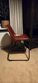 Industriële vintage leren stoel burostoel keukenstoel, Ophalen, Gebruikt, Bruin, Eén