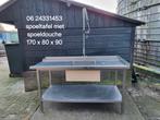 Zware kwaliteit rvs spoeltafel met spoeldouche, Ophalen, 75 cm of meer, 150 tot 200 cm, Zo goed als nieuw