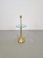 Vintage Fontana Arte Side Table messing glas bijzettafel '60, 45 tot 60 cm, Minder dan 55 cm, N, Ophalen of Verzenden