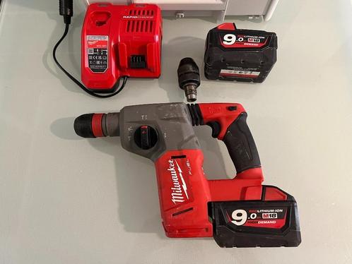 Hakhamer Milwaukee M18 CHX met 2x 9A accu`s, Doe-het-zelf en Verbouw, Gereedschap | Boormachines, Gebruikt, Boor- en/of Breekhamer