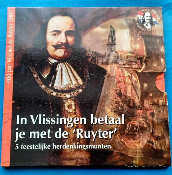 Vlissingen Michiel de Ruyter set 2007, Postzegels en Munten, Penningen en Medailles, Overige materialen, Nederland, Verzenden