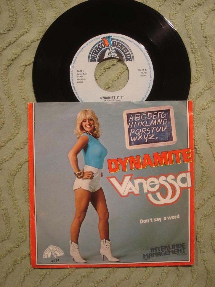 Vanessa 7" Vinyl Single: ‘Dynamite’ (Nederland), Cd's en Dvd's, Vinyl Singles, Zo goed als nieuw, Single, Pop, 7 inch, Ophalen of Verzenden