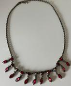 Prachtige ketting met rode kristallen, Ophalen of Verzenden, Zo goed als nieuw, Rood, Met kristal
