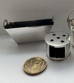 Zilveren miniatuur turfbak en stoof, Looren de Jong, Verzenden, Zilver