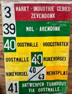 Bus bestemmings doek o.a. Antwerpen, Antiek en Kunst, Curiosa en Brocante, Ophalen of Verzenden