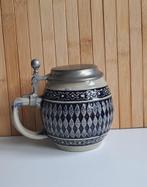 Prachtige Gerz Duitse tinnen bierpul met deksel, Antiek en Kunst, Antiek | Keramiek en Aardewerk, Ophalen of Verzenden