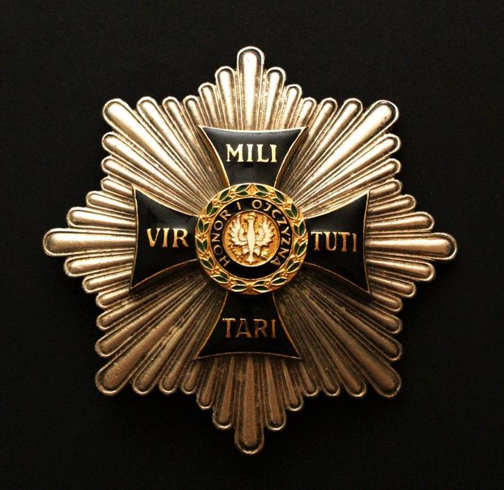 Poolse Militaire Orde Virtuti Militari museumaanmaak, Verzamelen, Militaria | Tweede Wereldoorlog, Landmacht, Lintje, Medaille of Wings