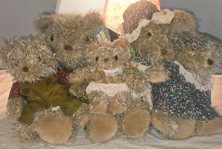 HANDGEMAAKTE Berenfamilie 1994 5-delig tags, Verzamelen, Overige Verzamelen, Zo goed als nieuw, Ophalen of Verzenden