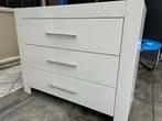 Witte Hoogglans Commode / kast met Laden, Ophalen, Hoogglans, 100 tot 150 cm, Zo goed als nieuw