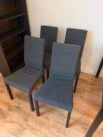 Vier donkergrijze IKEA eetkamerstoelen, Ophalen, Zo goed als nieuw, Grijs, Vier