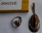 ZILVEREN SET MODERN * MET TIJGEROOG * Ring en Hanger *, Sieraden, Tassen en Uiterlijk, Antieke sieraden, Verzenden, Zilver, Overige typen