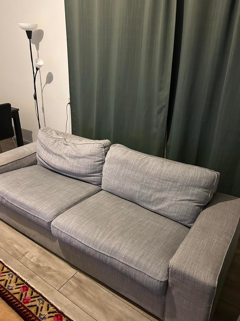 Lichtgrijze 3-zits bank - Gebruikt, Huis en Inrichting, Banken | Bankstellen, Gebruikt, Driepersoons, 75 tot 100 cm, Ophalen of Verzenden