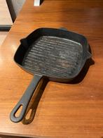 Gietijzeren grilpan, Ophalen of Verzenden, Gebruikt, Gietijzer, Koekenpan of Braadpan