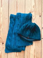 The North Face petrol blauwe sjaal en muts set, Maat 38/40 (M), Ophalen of Verzenden, Zo goed als nieuw, The North Face