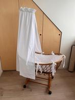 Bamboe wiegje vintage met hemel katoen met borduursel, Kinderen en Baby's, Babywiegjes en Ledikanten, Ophalen, Gebruikt, Wieg