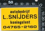 Sticker: Autobedrijf Snijders - Koningslust, Verzamelen, Ophalen of Verzenden, Zo goed als nieuw, Auto of Motor