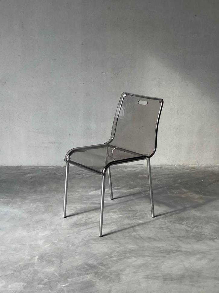 Vintage design transparante stoel, Huis en Inrichting, Stoelen, Zo goed als nieuw, Eén, Zwart, Ophalen