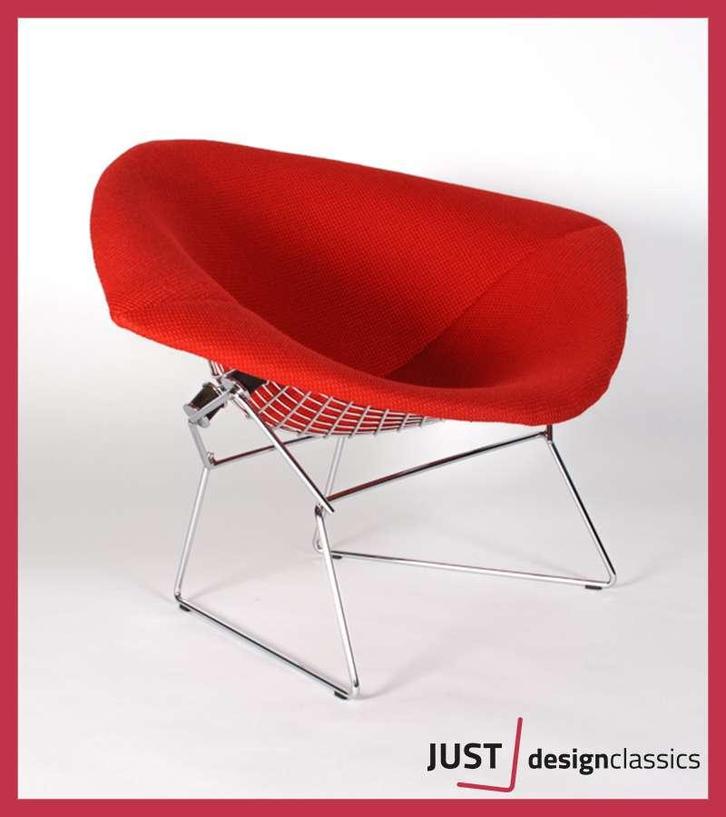 Knoll Bertoia Large Diamond Chair (voorraad:7), Huis en Inrichting, Fauteuils, Zo goed als nieuw, Metaal, Stof