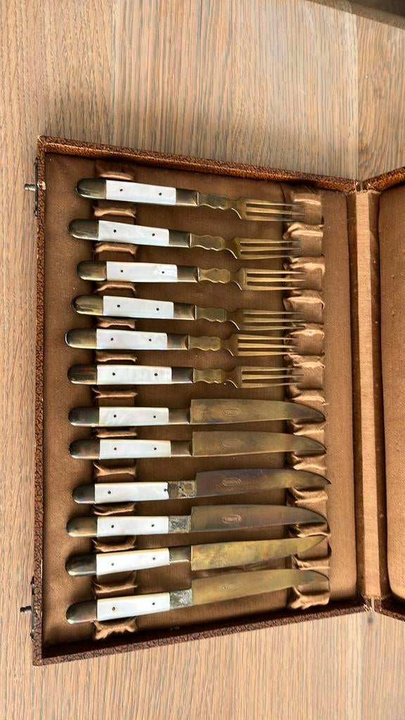 Vintage Bestekset gebakset Wille & Co Amsterdam, Antiek en Kunst, Antiek | Bestek, Ophalen