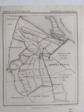 171 / Sommelsdijk Middelharnis Haringvliet Litho uit 1868 beschikbaar voor biedingen
