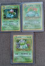 3 Japanse Bulbasaur Pokemon kaarten, Ophalen of Verzenden, Gebruikt, Losse kaart