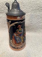 Antieke Bierpul met Tinnen Deksel, Antiek en Kunst, Antiek | Keramiek en Aardewerk, Ophalen of Verzenden