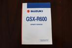 Suzuki GSXR600 2005 owner's manual GSXR 600 K6 GSX R600, Motoren, Ophalen of Verzenden, Suzuki