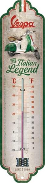 Vespa Italian legend scooter reclame thermometer van metaal