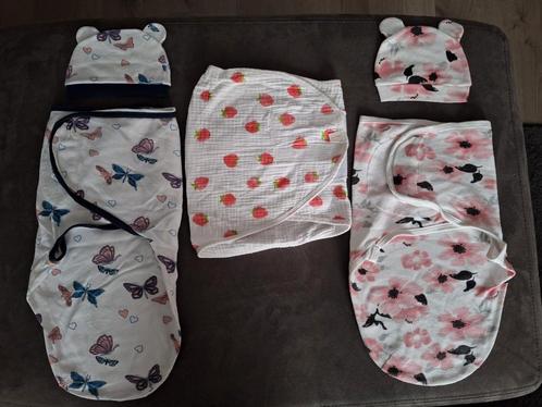 Inbakerdoeken/slaapzakjes met mutsjes, Kinderen en Baby's, Dekens, Slaapzakjes en Inbakerproducten, Zo goed als nieuw, Bakerzak of Bakerdoek
