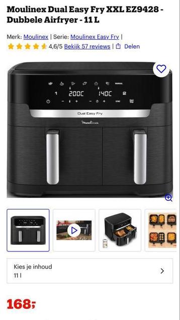 Moulinex Dual Easy Fry XXL Airfryer - Zo goed als nieuw! beschikbaar voor biedingen