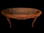 Prachtige oude salontafel hout met glas in Lodewijk XV stijl, Antiek en Kunst, Antiek | Meubels | Tafels, Ophalen