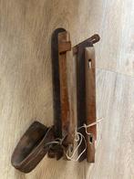 Antieke Houten Schaatsen met Leren Riemen, Antiek en Kunst, Ophalen of Verzenden