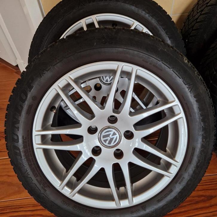 VW Golf 5 Winterbanden met Velgen - 205/55/16, Auto-onderdelen, Banden en Velgen, Banden en Velgen, Winterbanden, 16 inch, 205 mm