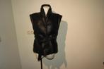 Dante 6 bodywarmer van leer zwart opstaande kraag zacht leer