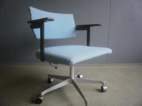 1950s Scandinavische noorse stoel draaistoel fauteuil-bureau, Huis en Inrichting, Stoelen, Gebruikt, Eén, Hout, Metaal, Stof, Overige materialen