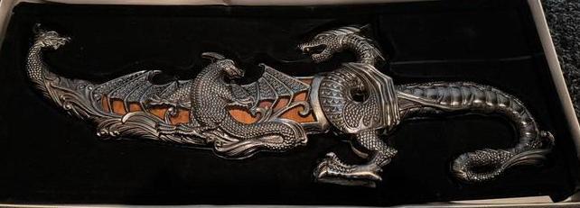 Decoratie Draak mes kan zelf staan, Huis en Inrichting, Woonaccessoires | Wanddecoraties, Zo goed als nieuw, Ophalen of Verzenden