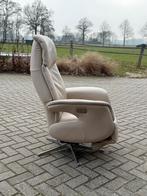 Hjort Knudsen Staop Fauteuil - Crème Leder, Ophalen, Zo goed als nieuw, Leer, 50 tot 75 cm