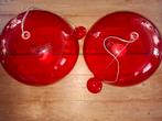 Kartell hanglampen rood 50 cm 2 stuks F/LY, Ophalen, Gebruikt, Kunststof, Minder dan 50 cm