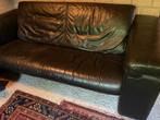 Sofa / 2-zits bank zwart leder, Ophalen, Gebruikt, Tweepersoons, Modern